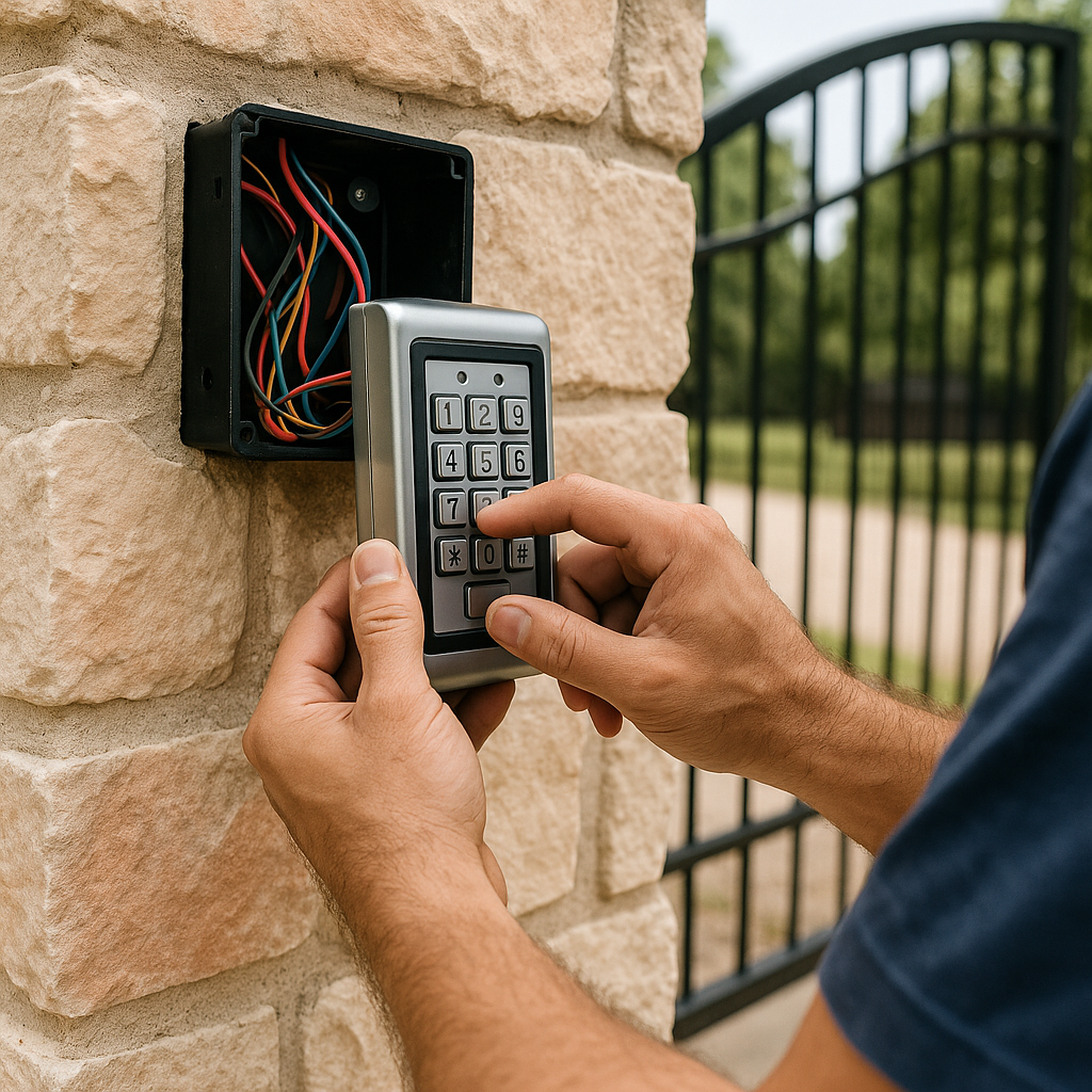 Gate access control installation by technician in San Antonio, TX